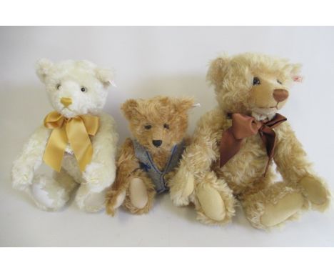 Three Steiff collector's bears, comprising a Margarete Steiff 1880 bear, a British Collector's 2000 bear and a light brown 15