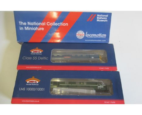 Bachmann N.R.M. locomotive Class 55, sound DCC fitted, and L.M.S. 10000 in B.R. green, boxed, E-M