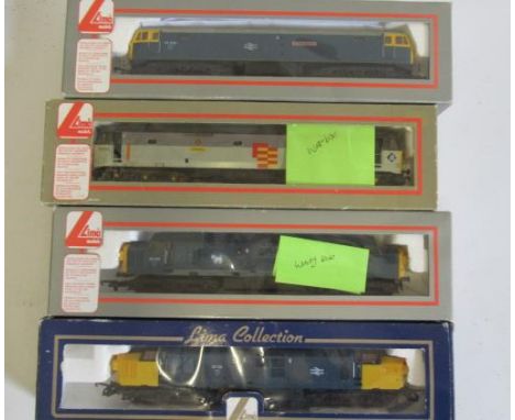 Four Lima B.R. Diesels comprising Class 47-596, Class 50-149, Class 37-112 and Class 37-113, all items boxed, E