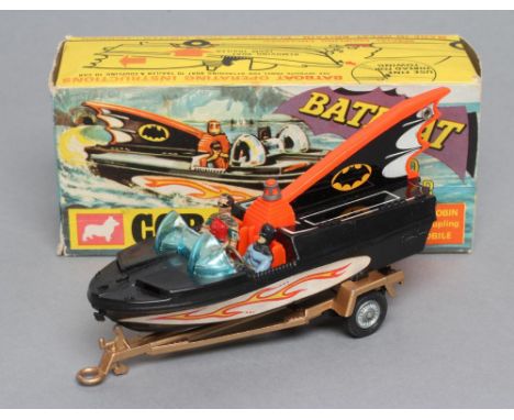 Corgi 107 Bat Boat and Trailer, box F-G, boat G, special boat coupling missing