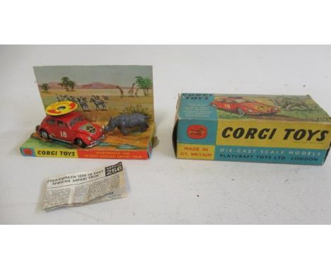 Corgi 256 Volkswagen Safari with Rhinoceros, box F, vehicle G