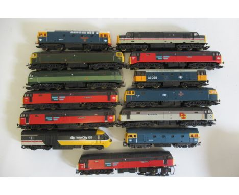 Unboxed Lima B.R. Diesel locomotives including Class 47, Class 33 and Intercity 125, some minor damage, F