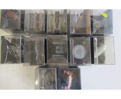 Twelve De-Agostini Star Wars vehicles comprising Geonosian Fighter, A-Wing Starfighter, Imperial Shuttle,  Support Ship, TIE 