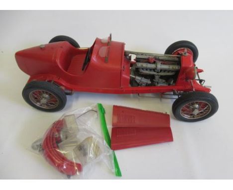 A made-up Pocher model kit of Alfa Romeo 8c 2300, some items detached, part of engine missing, cover missing, other parts unc
