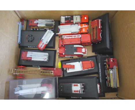 Fourteen fire engine models, most British types, some items have damage or parts missing, F-P