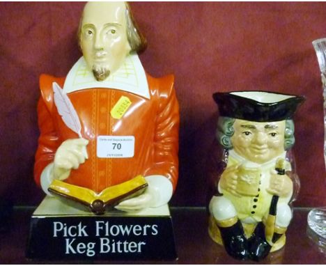 A Royal Doulton Toby jug 'Jolly Toby' together with a Carltonware advertising figure