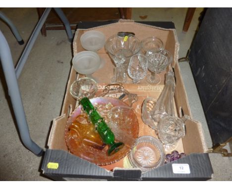 A box of various glassware