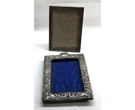 Two vintage silver framed picture frames largest measure approx 17cm by 13cm please see images for details 