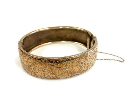 Vintage hallmarked gold on silver bangle 
