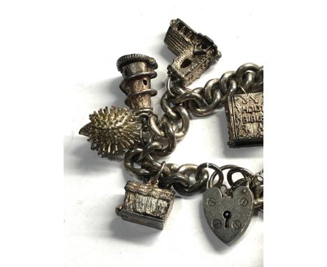 Vintage silver charm bracelet weight 93g 