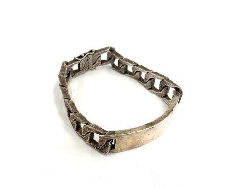 Vintage chunky silver id bracelet weight approx 86g 