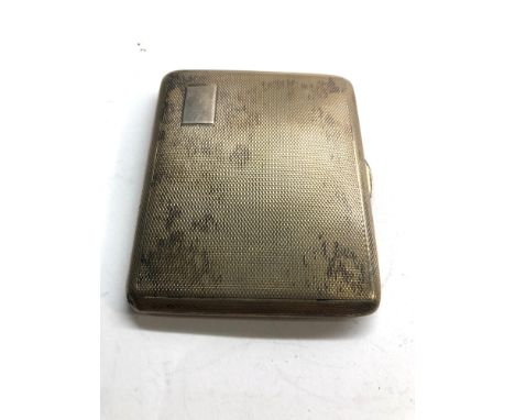 Engine turned silver cigarette case weight 80g good condition 