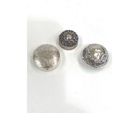 3 vintage silver pill boxes 