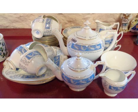 A quantity of Coalport Revelry teaware including small and large teapot, jug and sucrier, etc.