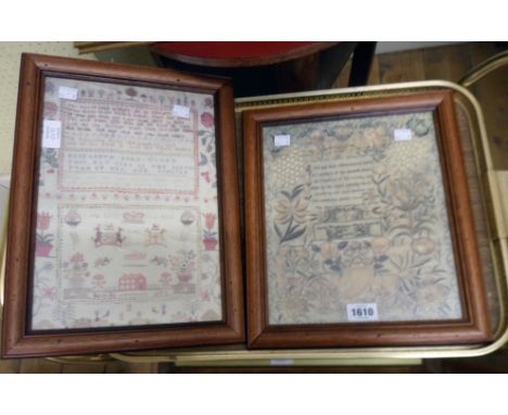Two framed sampler prints