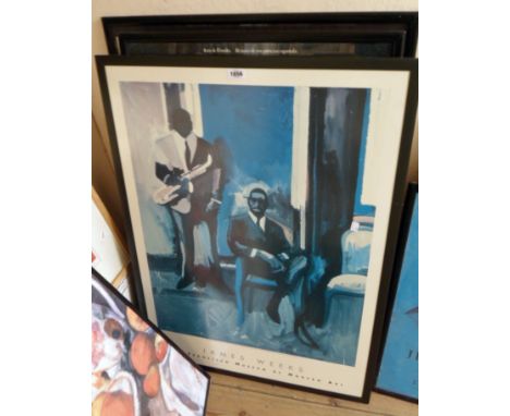 †A collection of framed gallery exhibition poster prints including Henri Matisse, Edward Hopper, James Weeks, Maurice Denis, 