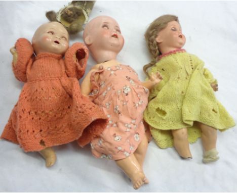 Three vintage dolls - for restoration