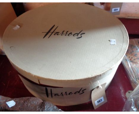 A Harrods hat box containing various ladies vintage hats
