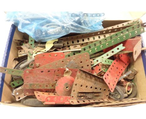 A quantity of vintage Meccano pieces - various condition