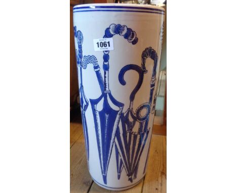 A ceramic umbrella stand