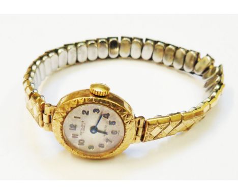 A vintage 9ct. gold cased lady's Excalibur wristwatch with seventeen jewel incabloc movement