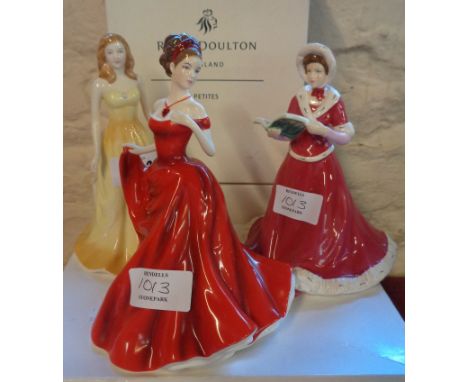 Three boxed Royal Doulton figures comprising For My Love HN 5158, Twelve days of Christmas Third Day HN 5170 and The Gemstone