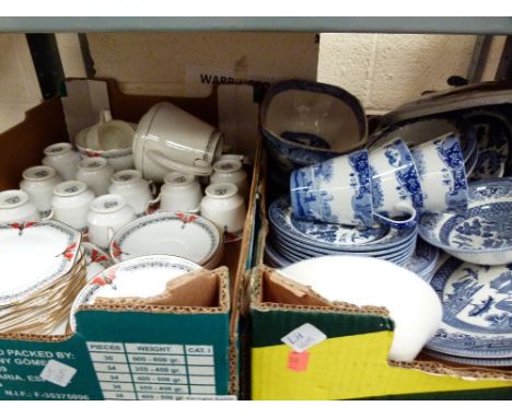 Two boxes of good ceramics including Royal Stafford dinner/tea service, spode etc 