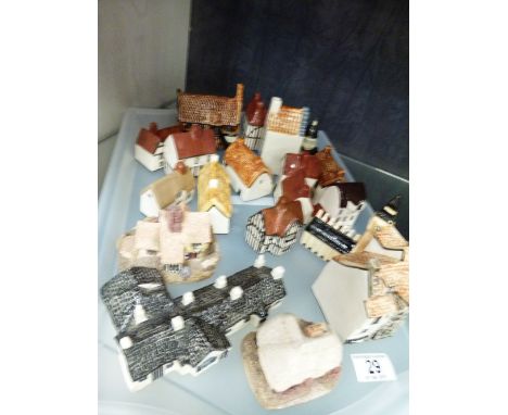 Ceramic and resin cottages including Lilliput Lane examples
