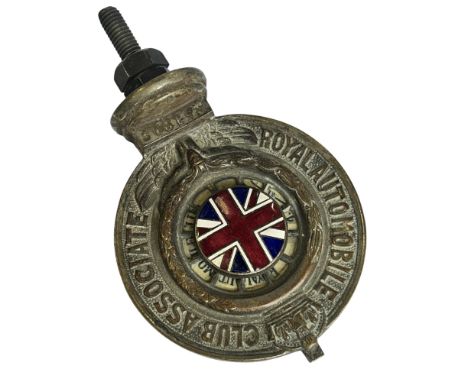 A Royal Automobile Club Associate Members 1912 pattern, to the reverse an enclosed disc dated 1928, together with a handmade 