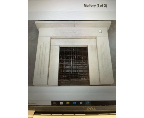 Sectional cut stone fireplace, 127.5 cm wide x 109 cm high (the opening 69.5 cm x 68.5 cm) - see image for further details