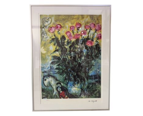After Marc Chagall (1887-1985) - 'Les Roses', limited edition print in colours, signed in print, numbered 269/500 in pen with