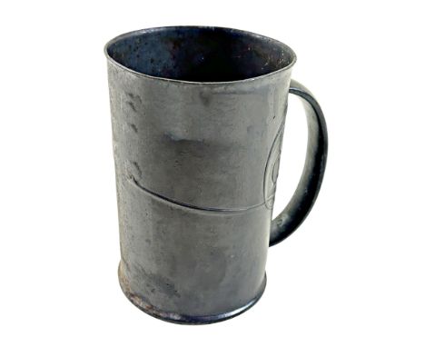 An early 20th century Art Nouveau Tudric pewter tankard, stamped and numbered to base, 14cm high