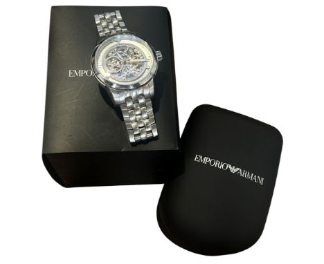 Emporio Armani. A gentleman’s stainless steel cased ‘Meccanico’ wristwatch, 40mm case, boxed with papers