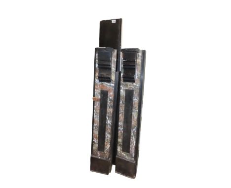 An old, reclaimed cut and polished marble and slate fireplace, 113cm high, 138cm wide (mantle)
