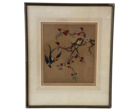 Elyse Ashe Lord (British, 1900-1971) - 'K'o Ssu', signed limited edition hand-coloured drypoint etching, plate dimensions: 28