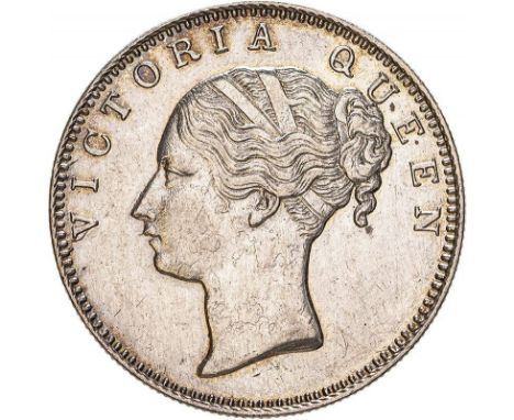INDIA. BRITISH. Victoria, 1837-1901. Silver 1 rupee, 1840. Bombay. Portrait of Queen Victoria, facing left. Legend around 'VI