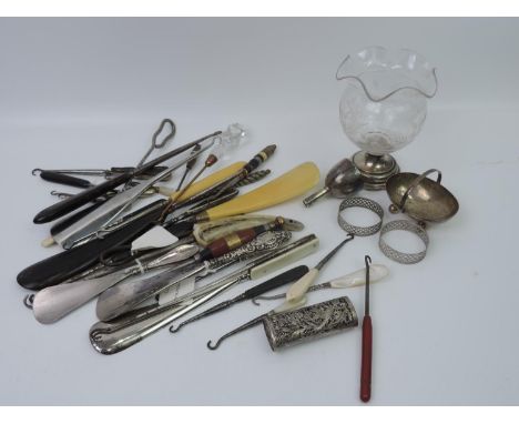 Quantity of Button Hooks etc -  To include Silver and Tortoiseshell 