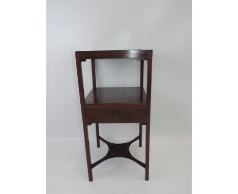 Victorian Mahogany Washstand with Shelf and Drawer under 