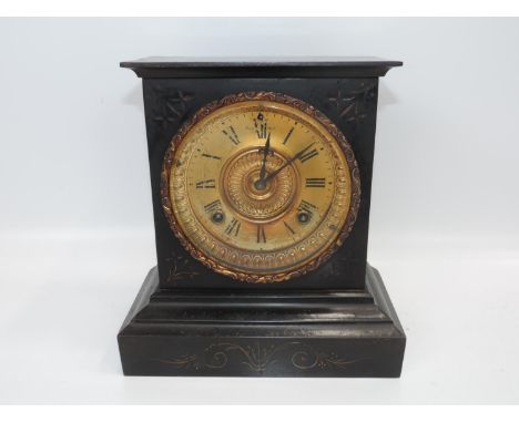 American Metal Cased Mantel Clock By the Ansonia Clock Co. 