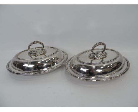Pair of Walker and Hall Silver Plated Terrines 