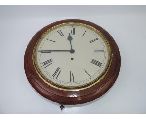 Brass and Wood Framed Porthole Clock 