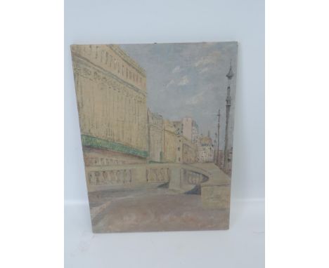 Oil on Canvas - View of Hove by Caroline Lucas - 14" x 18" 