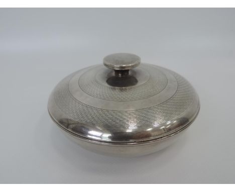 Art Deco Engine Turned Sterling Silver and Bakelite Gent's Shaving Bowl - John Charles Lowe 1933 