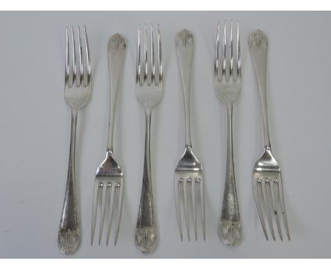 Set of 6x Walker and Hall Silver Plated Table Forks 