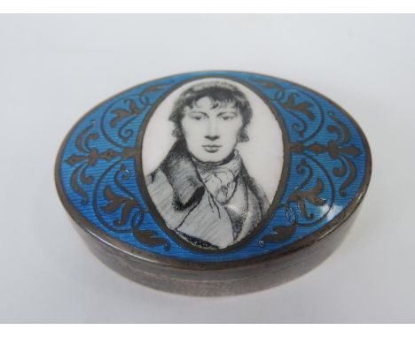 Sterling Silver Guilloche Enamelled Snuff Box - John Constable 