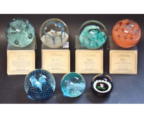 Caithness Paperweights - Seaform, Inferno, Moonflower, May Dance; etc.