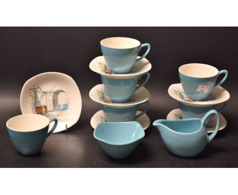 A Midwinter Cannes pattern coffee service, designed by Hugh Carson, c.1955