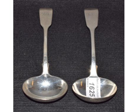 A silver sauce ladle, another London 1850, Elizabeth Eaton (2)
