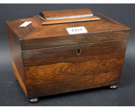 A Victorian rosewood caddy