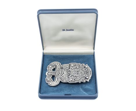 St Justin Celtic/Viking design belt buckle